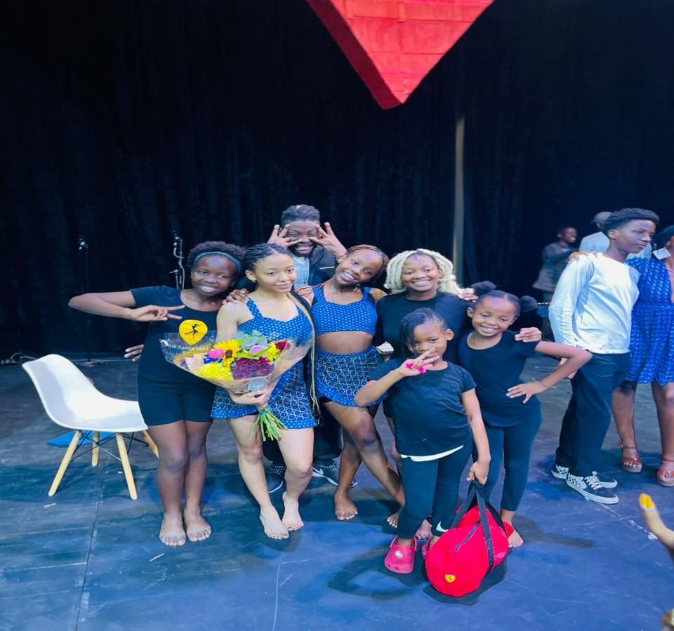 Students on stage after a Dance Space performance